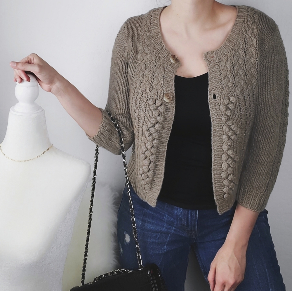NWT American Eagle Chunky Knit Taupe Cardigan